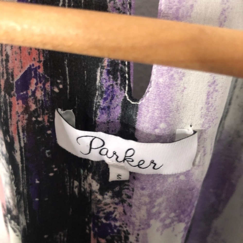 Parker Abstract Print Mini Dress - Black, White, Pink - Picture 3 of 5